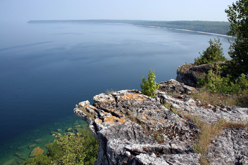 Bruce Trail at Dyer's Bay - over-looking Georgian Bay towards Cape Chin North